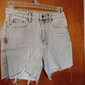 Ksubi Light Blue Distressed Jean Shorts